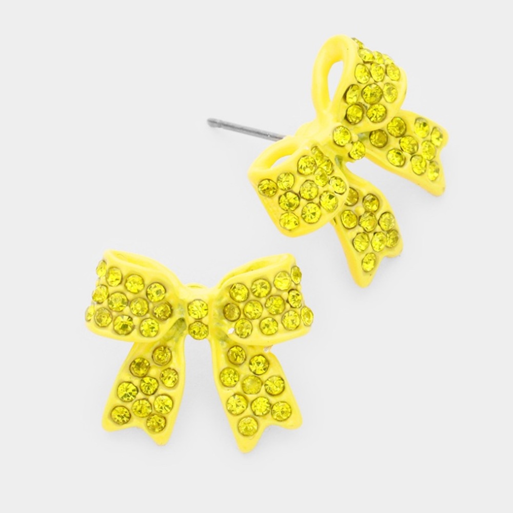 Yellow Bow Earrings